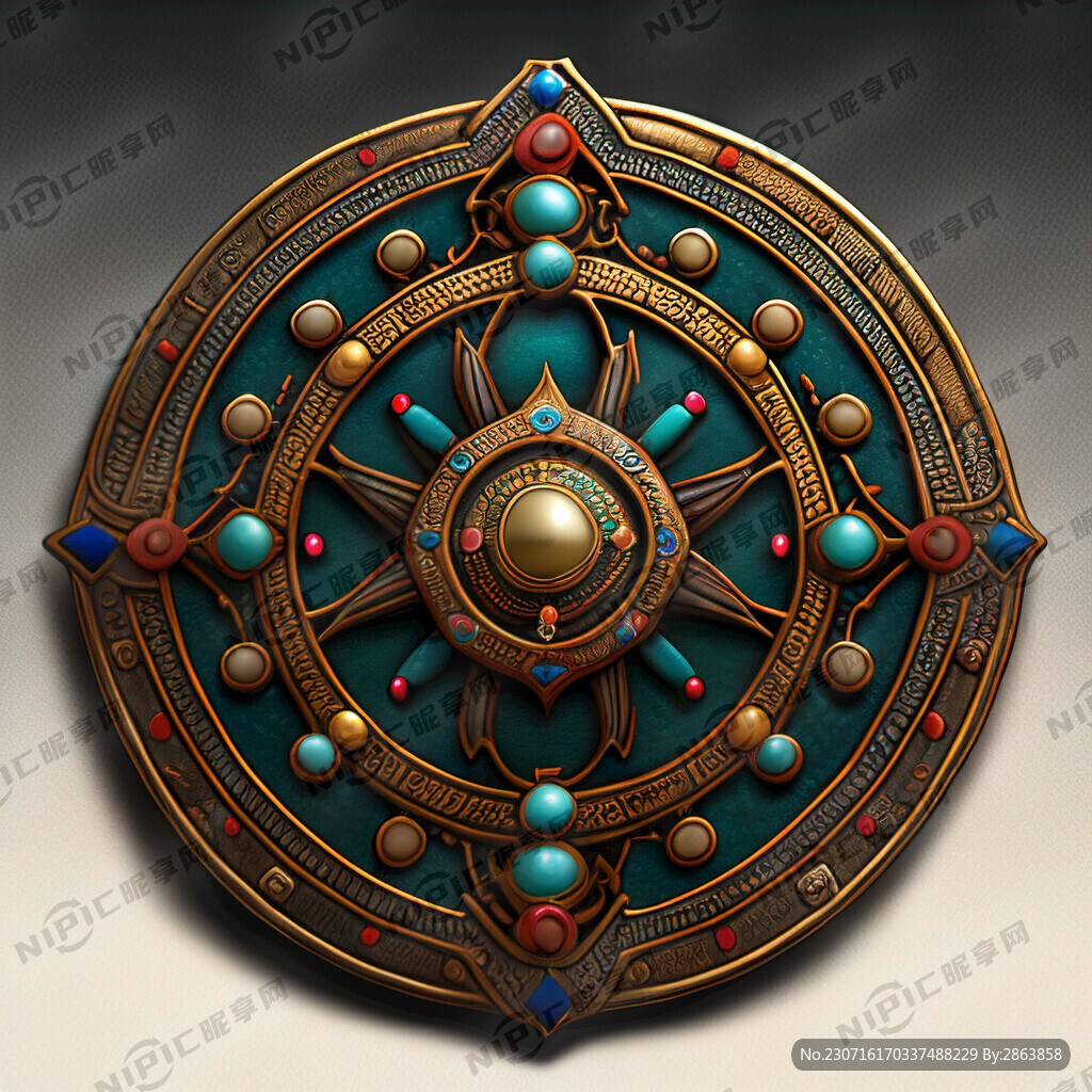 胸章徽章 藏元素 吉祥八宝