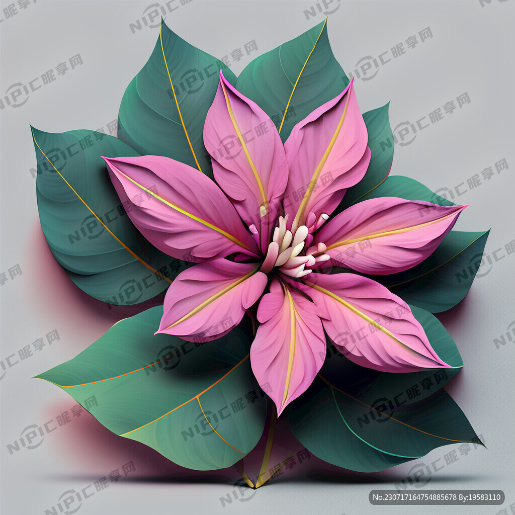 紫荆花叶 立体感 满版