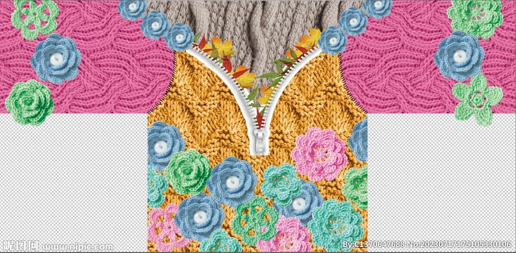 毛衣 素材 针织 毛线花 大牌