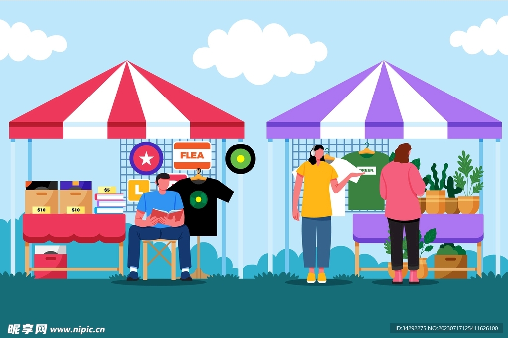 市集插画