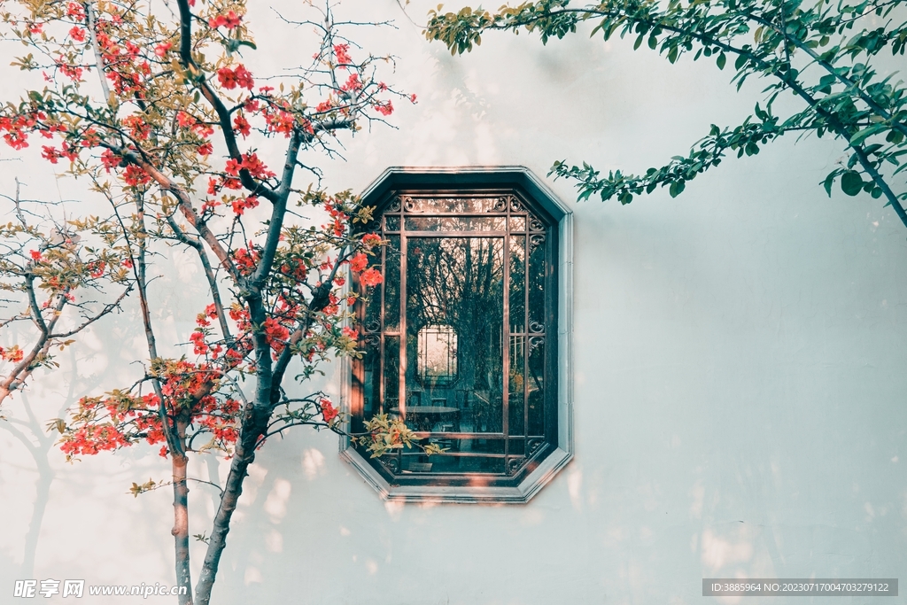 窗花风景画图片