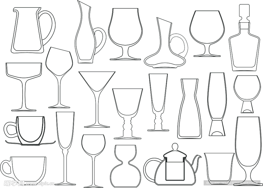 酒杯轮廓图