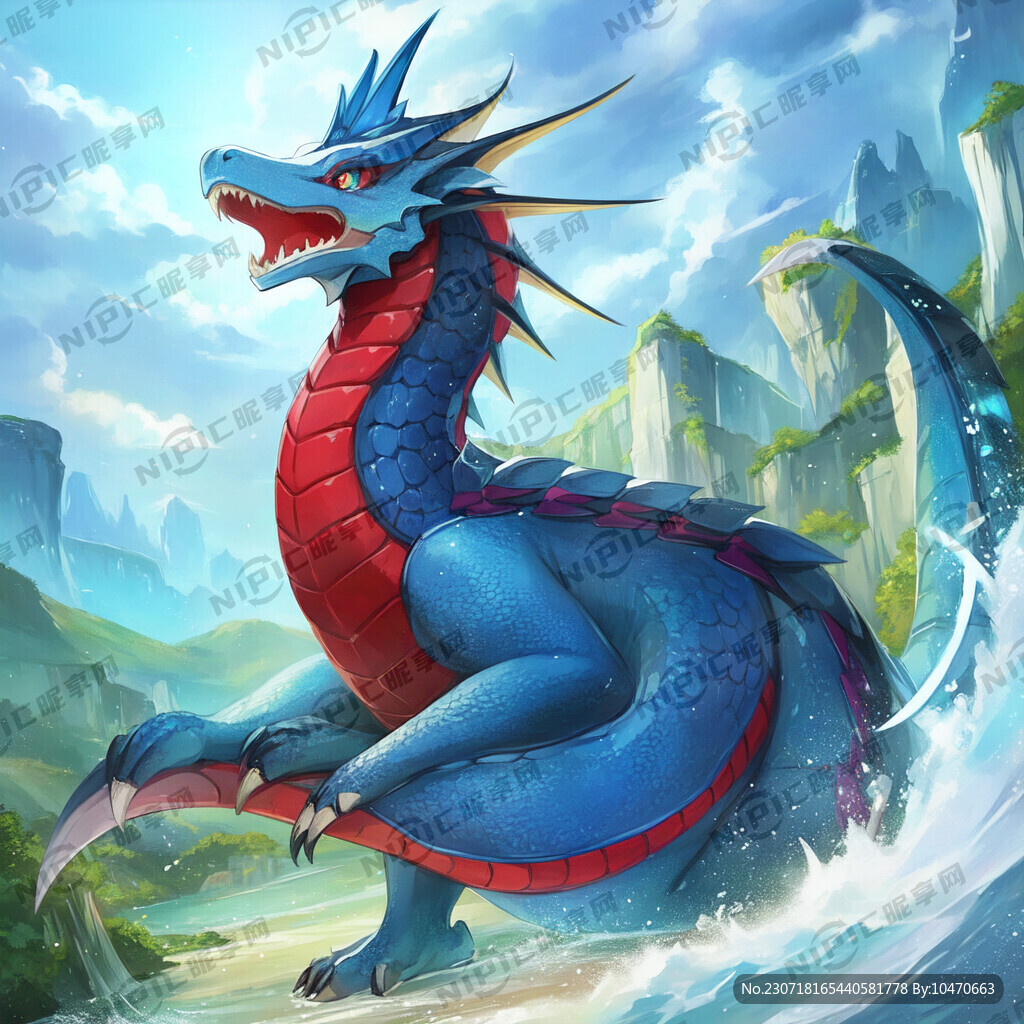 一个中国龙的卡通形象