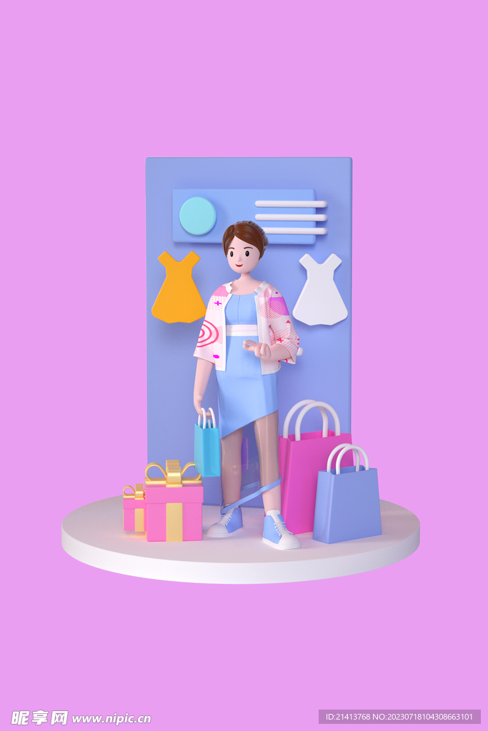 女人购物素材