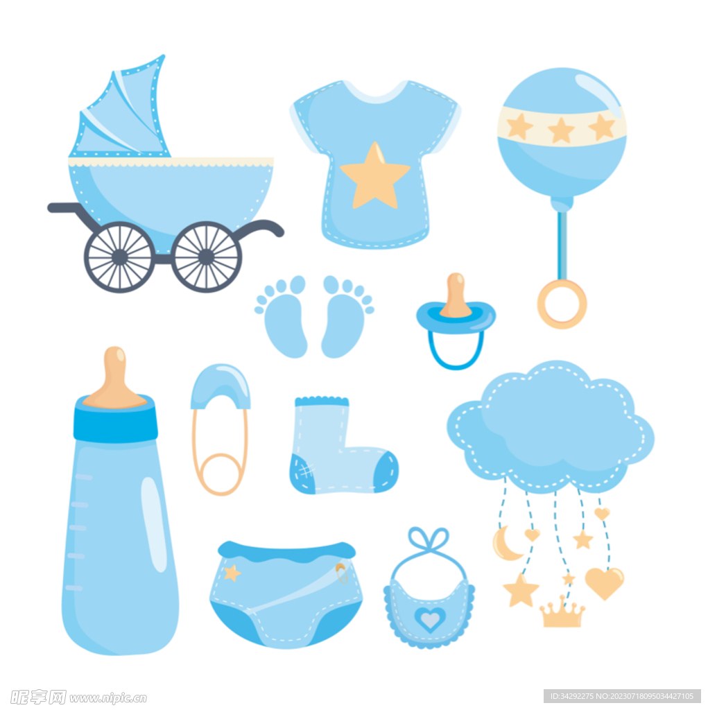 婴童用品插画