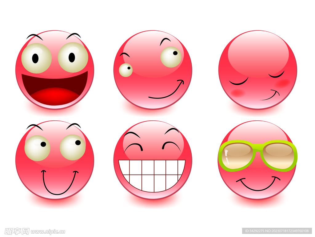 红色笑脸表情