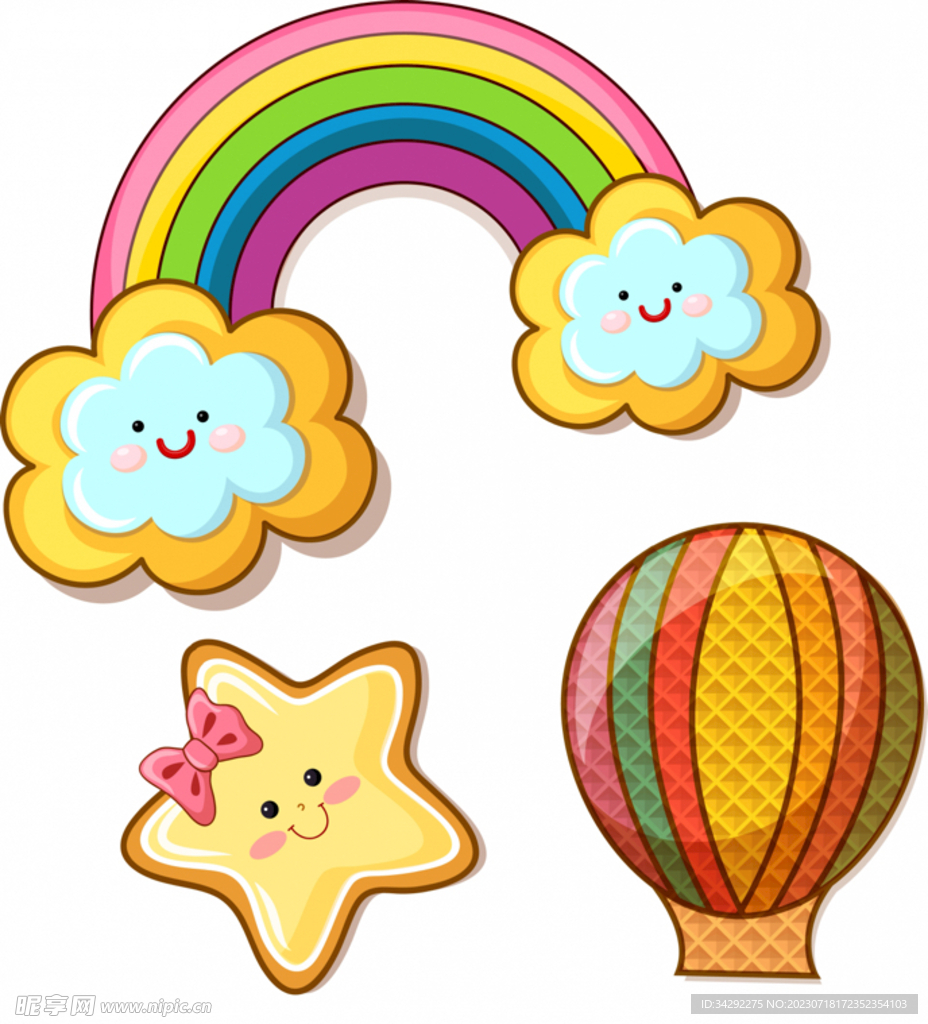 卡通彩虹星星星