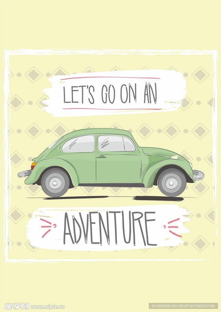 小清新可爱甲虫汽车甲虫