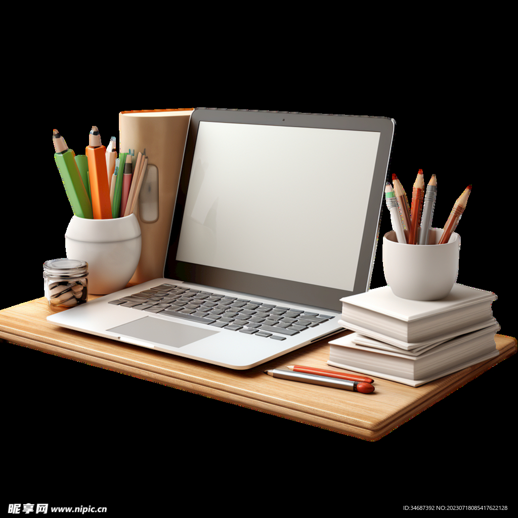 职场电脑文档办公用品元素