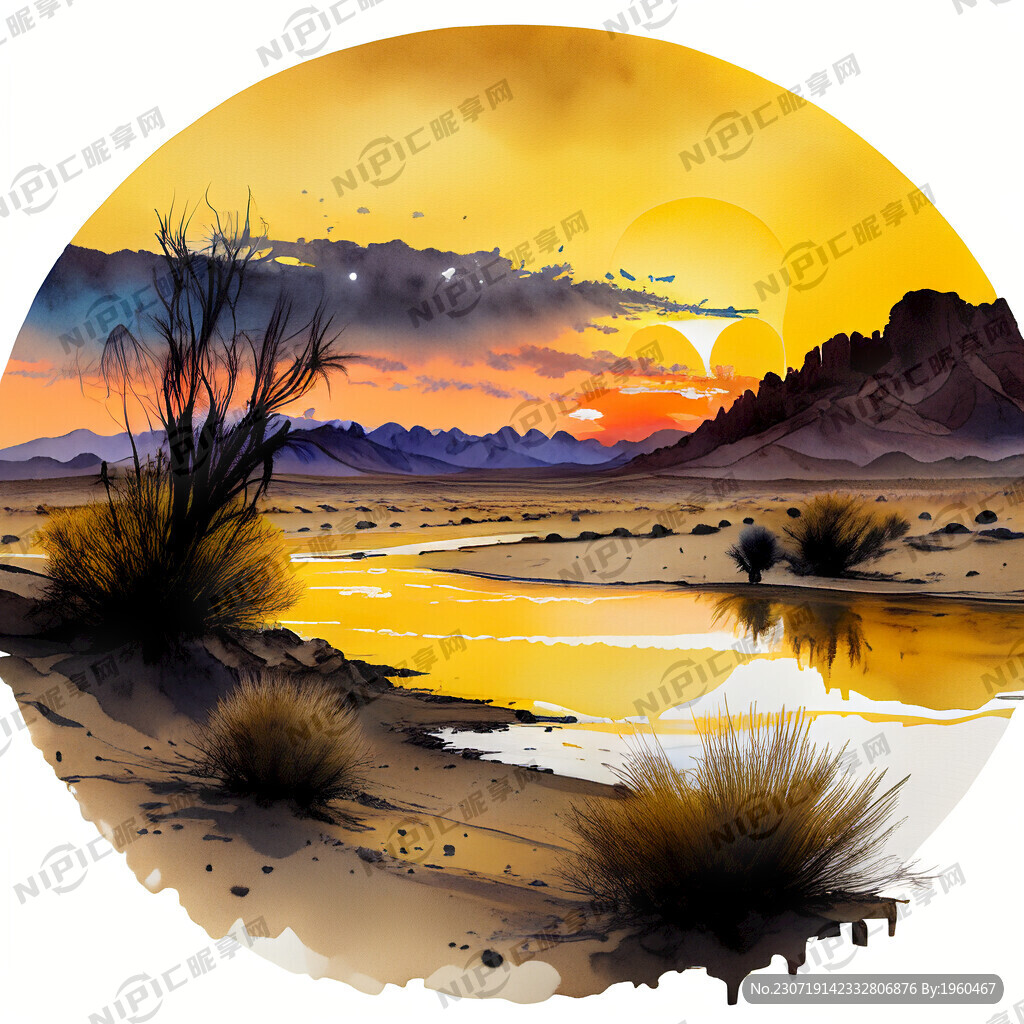 超大广角 俯视视角 大漠孤烟直