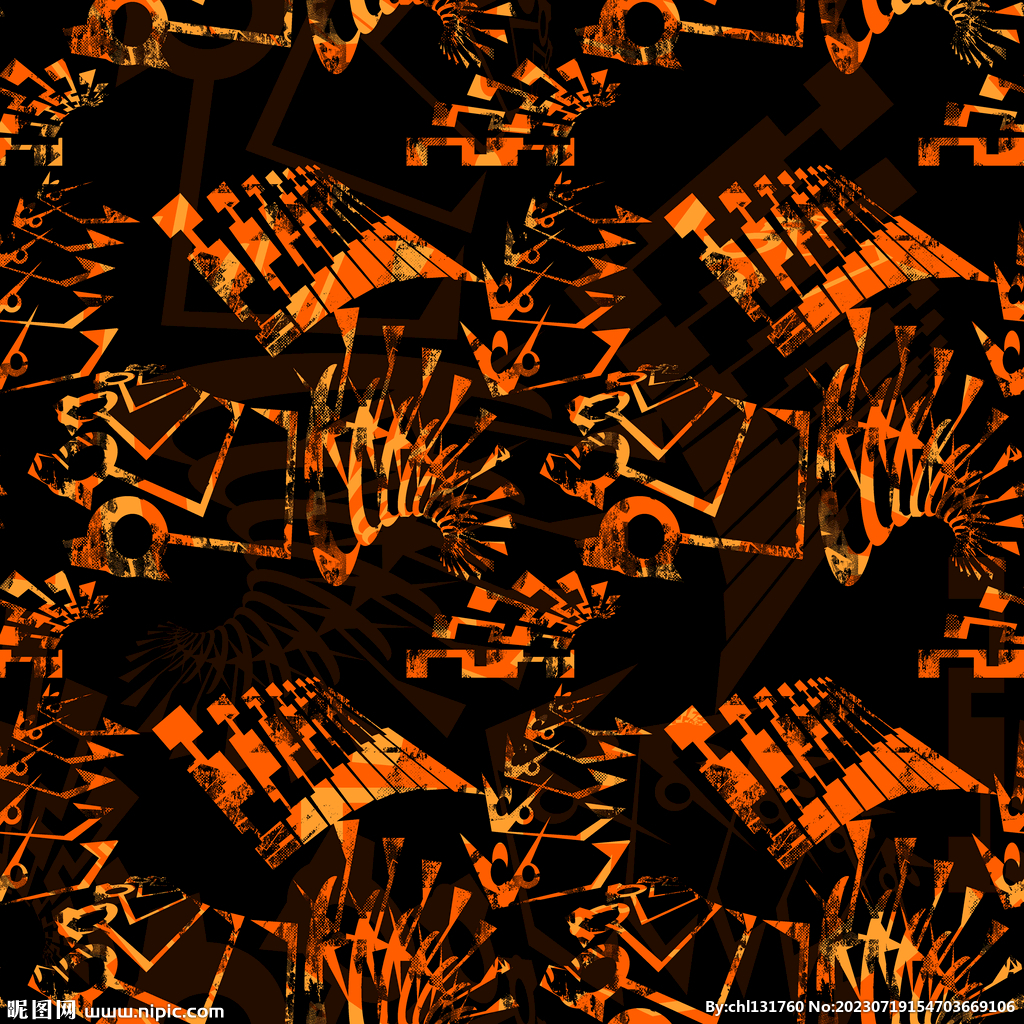 几何男装数码印花花型