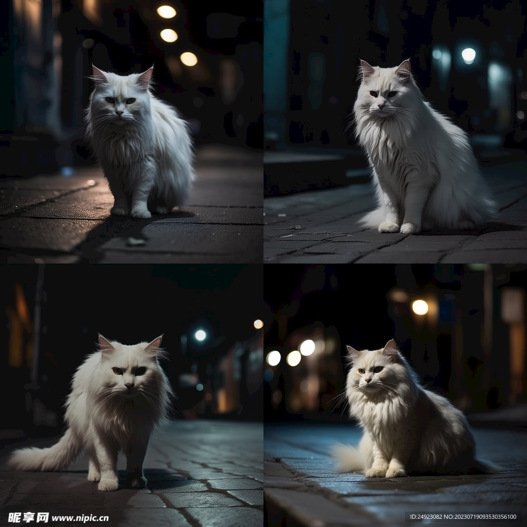 白色长毛狮子猫