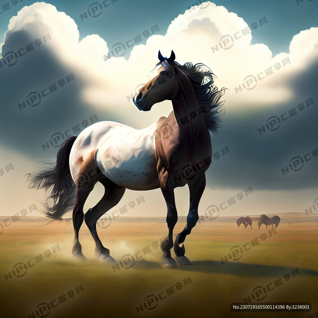 在草原上有天空有骏马