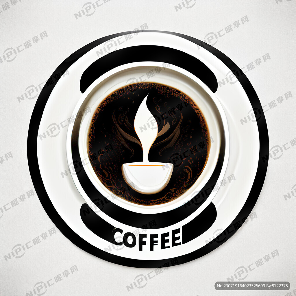 無解咖啡主色黑白标志