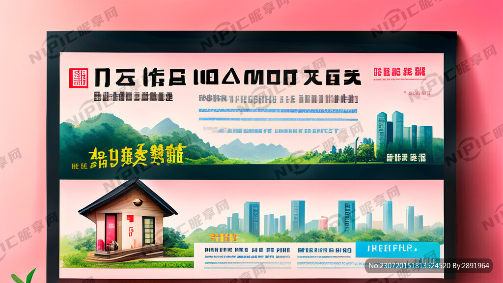 企业宣传展板 左边是小房子