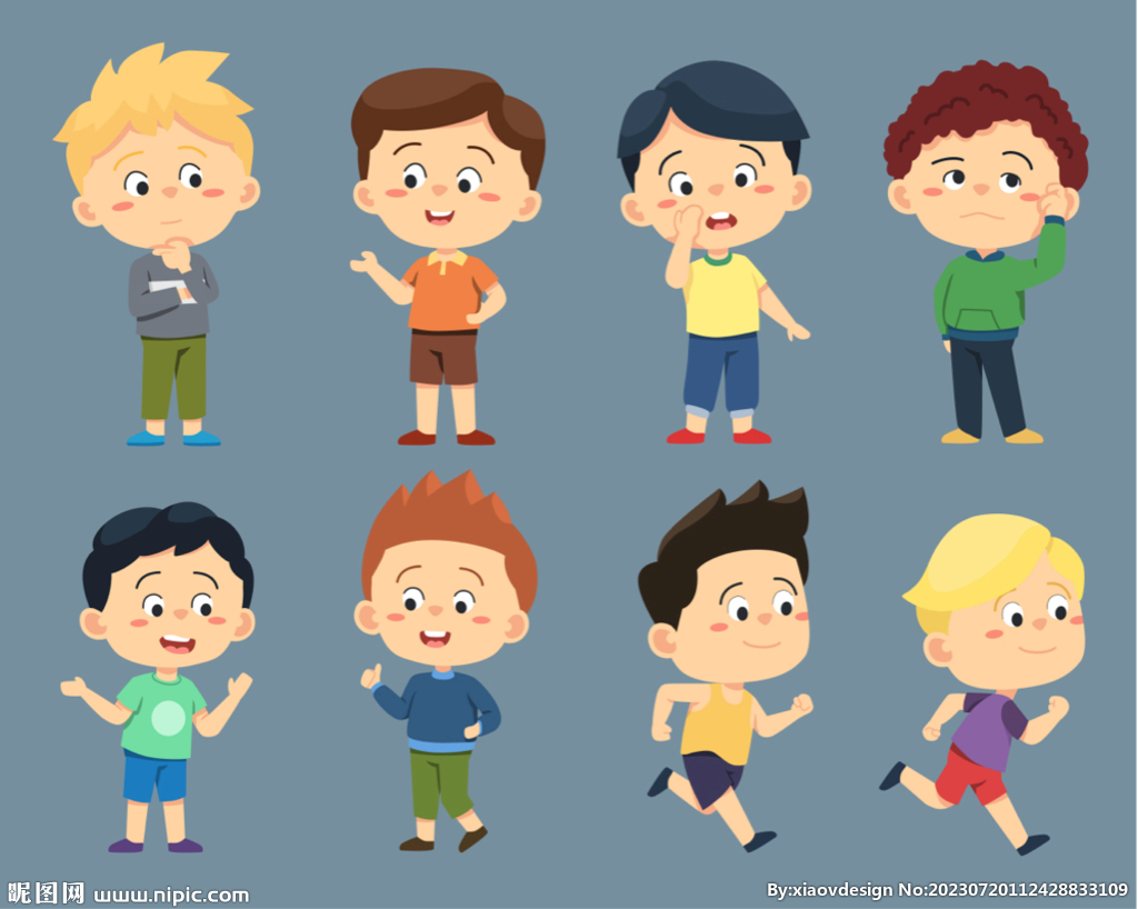 卡通小孩子