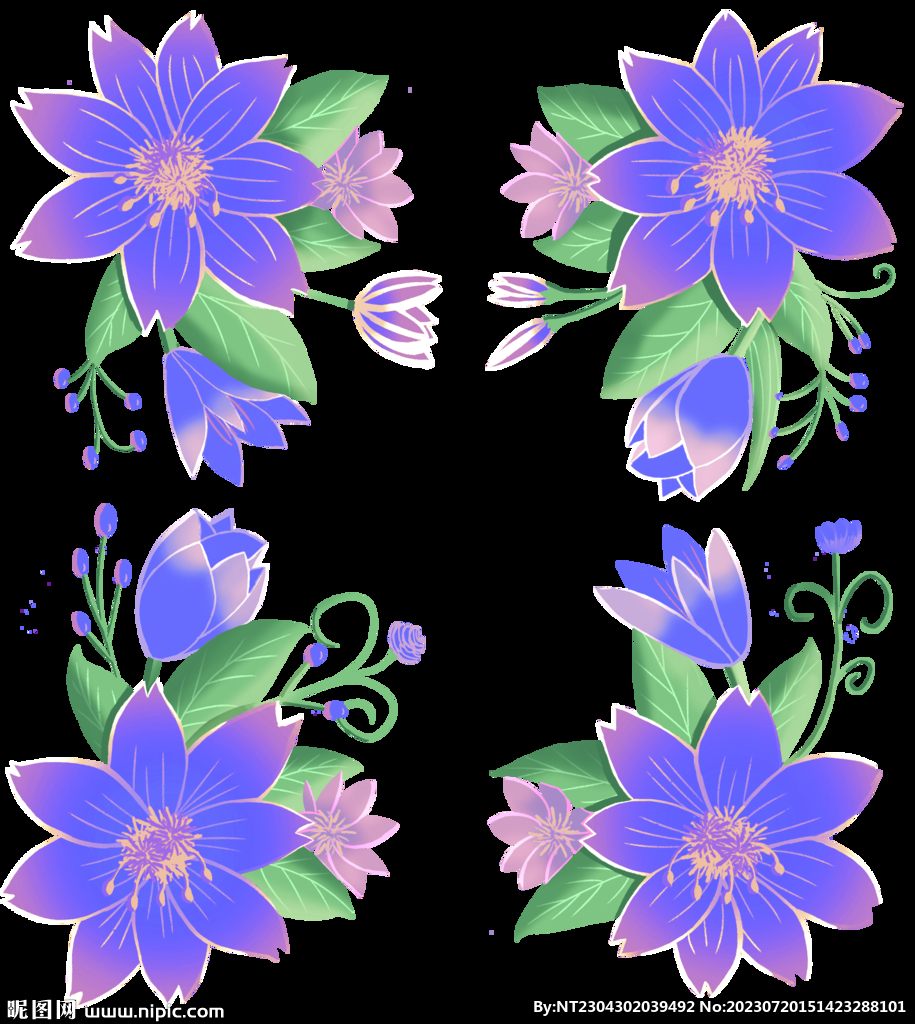 紫色花朵免扣素材