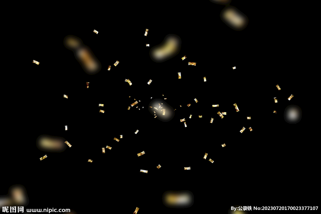 金色节日纸屑图片 