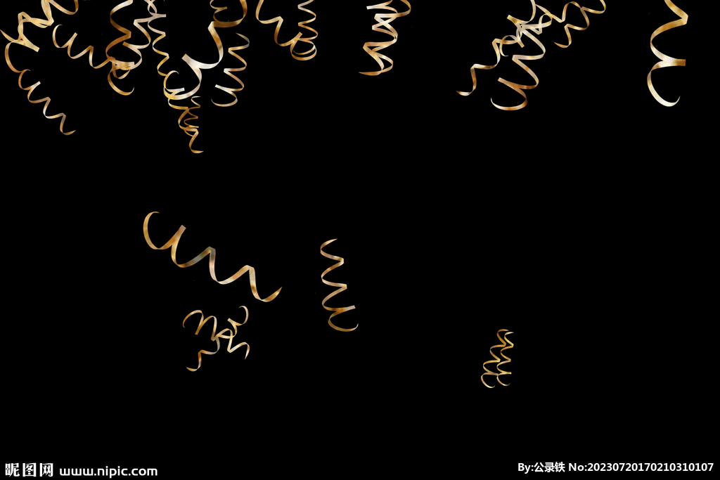 金色节日纸屑彩带图片 