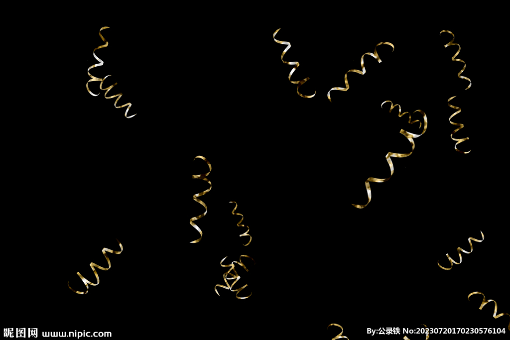 金色节日纸屑彩带图片 