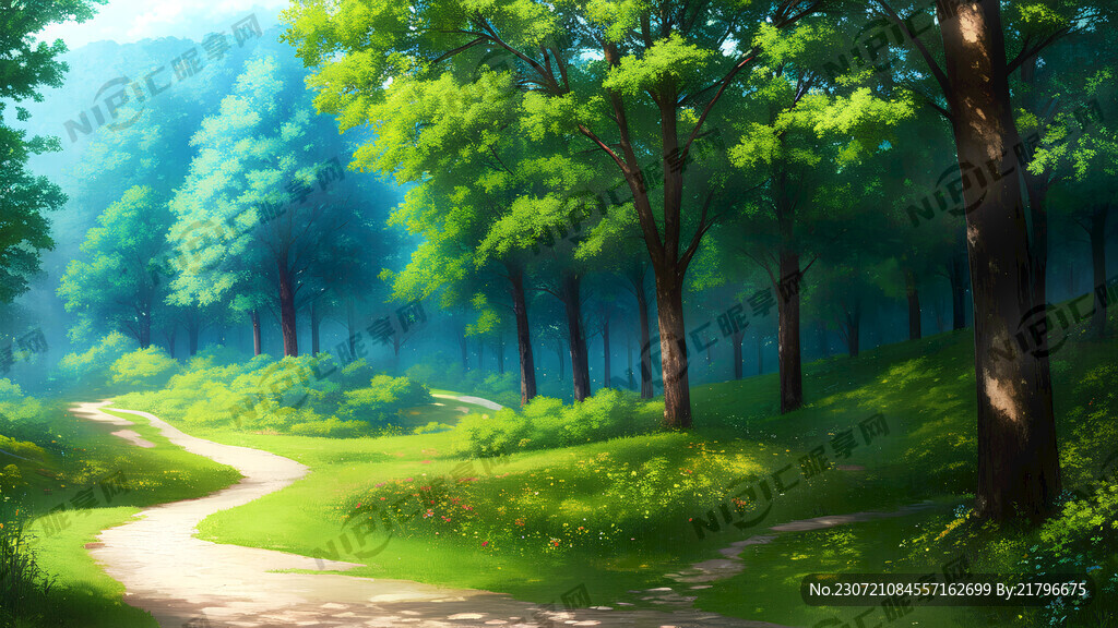 山丘 森林 绚丽 梦幻 二次元