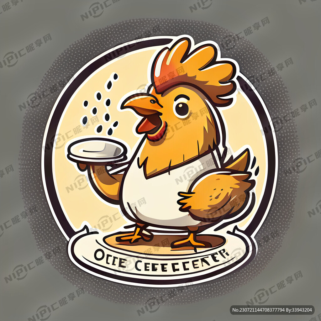 鸡的卡通可爱标识