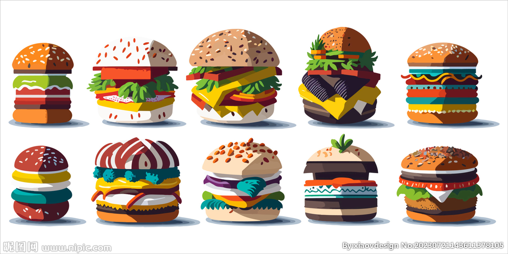 汉堡插画