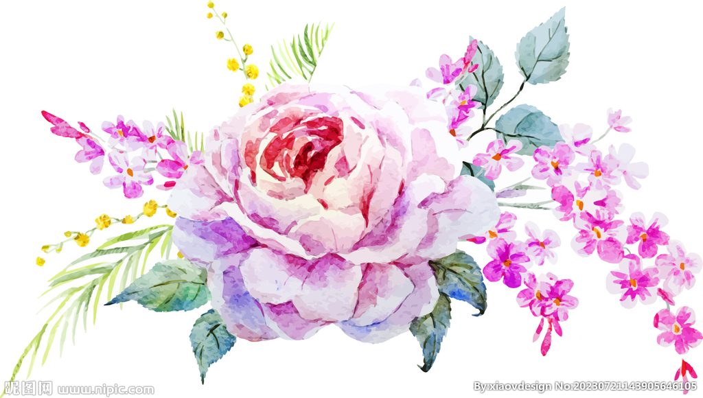 水彩花朵