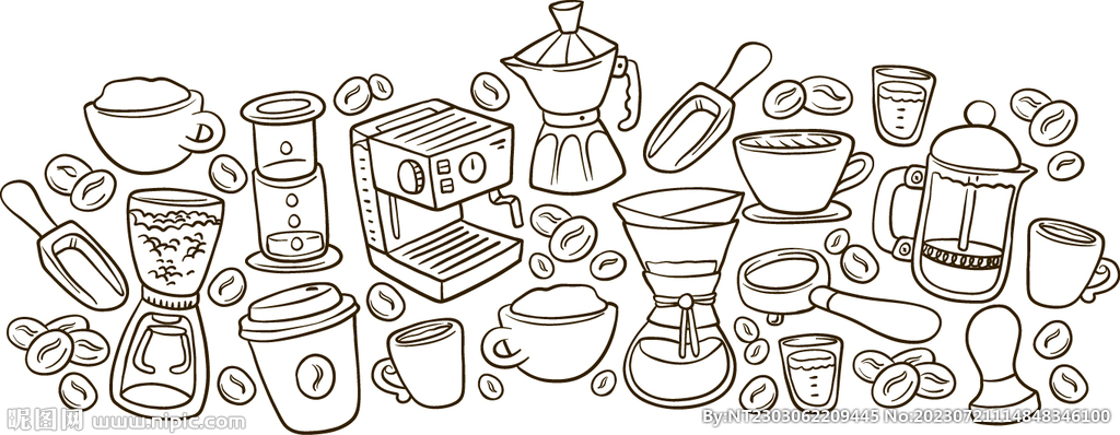 手绘咖啡插画