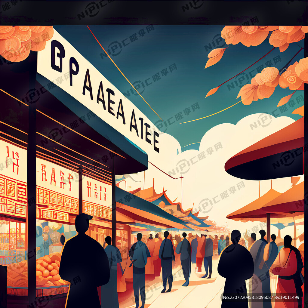 请以主题自在文化集市为主题设计