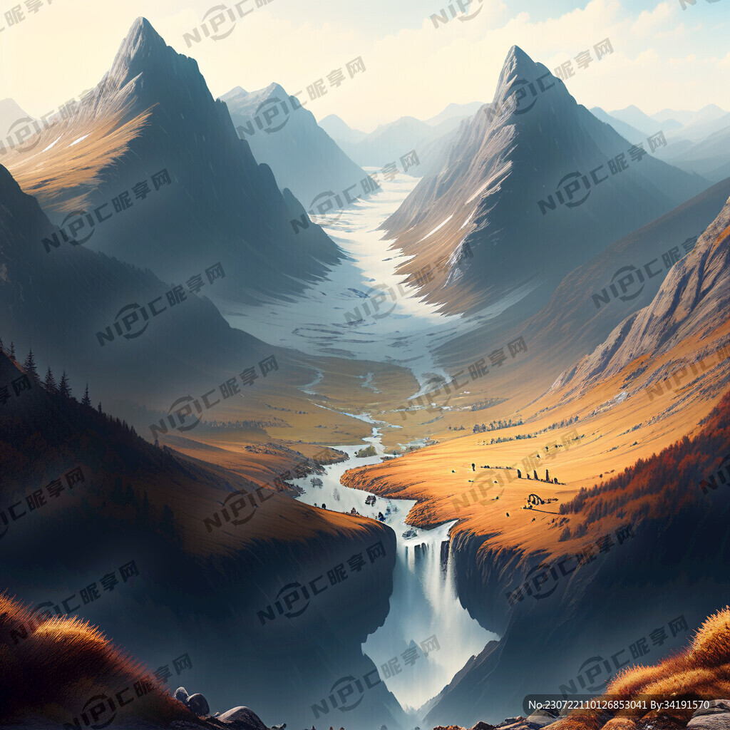 山谷 山水 写意 意境 高雅