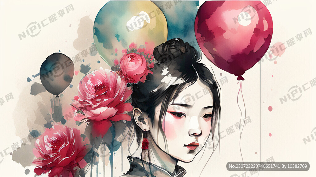 粉色 玫红色 十岁 生日 国风