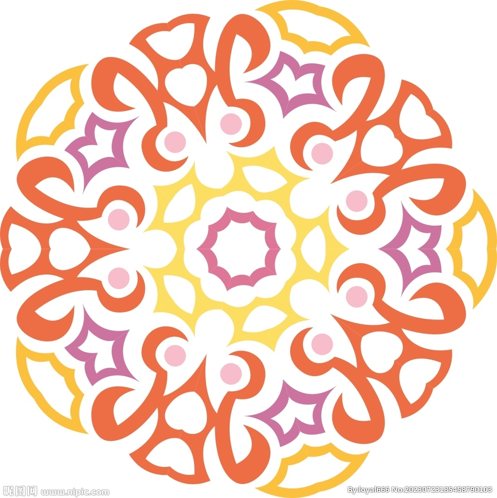 原创印花剪花古典图案图形元素