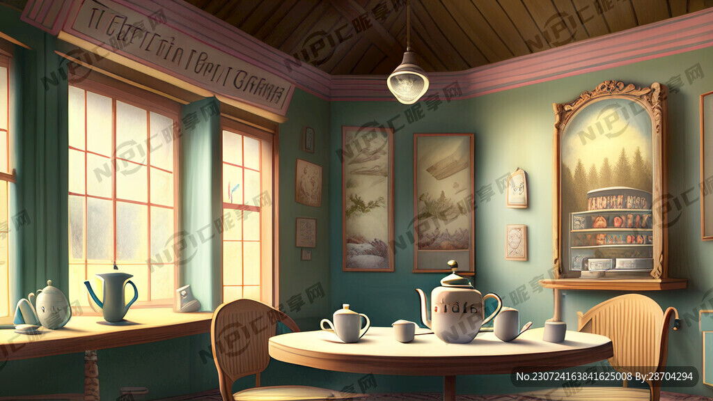 有意境的茶室画