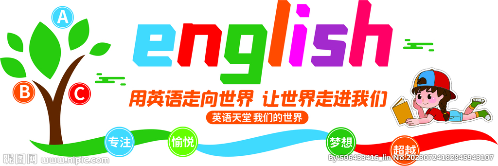 卡通英语形象墙