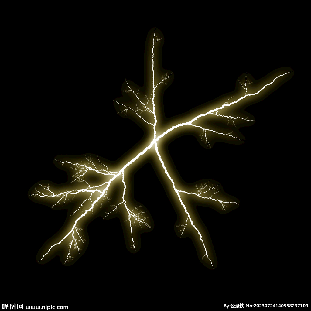 雪花状闪电闪光雷电叠加背景素材