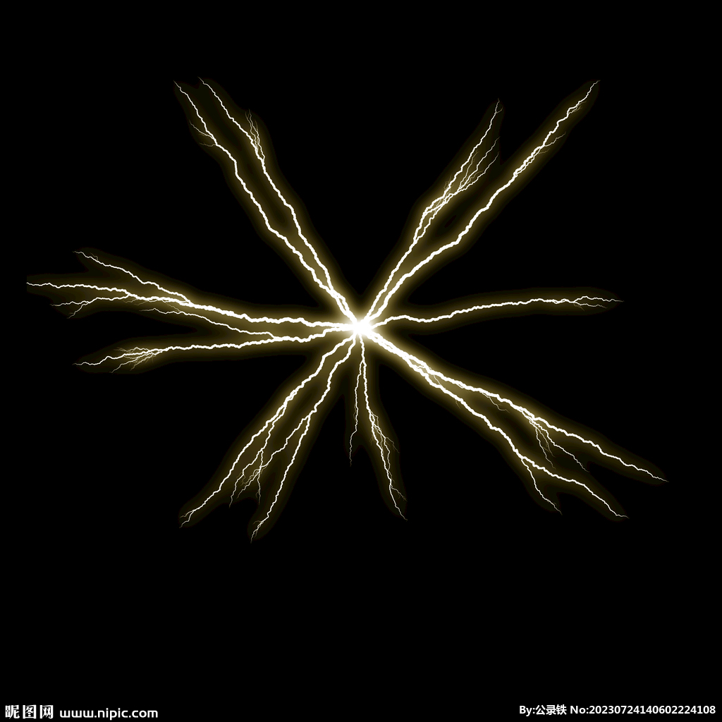 雪花状闪电闪光雷电叠加背景素材