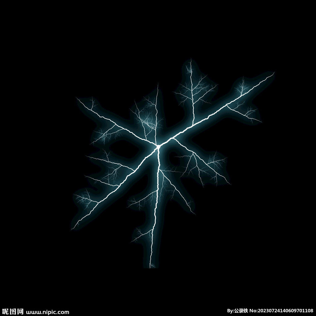 雪花状闪电闪光雷电叠加背景素材