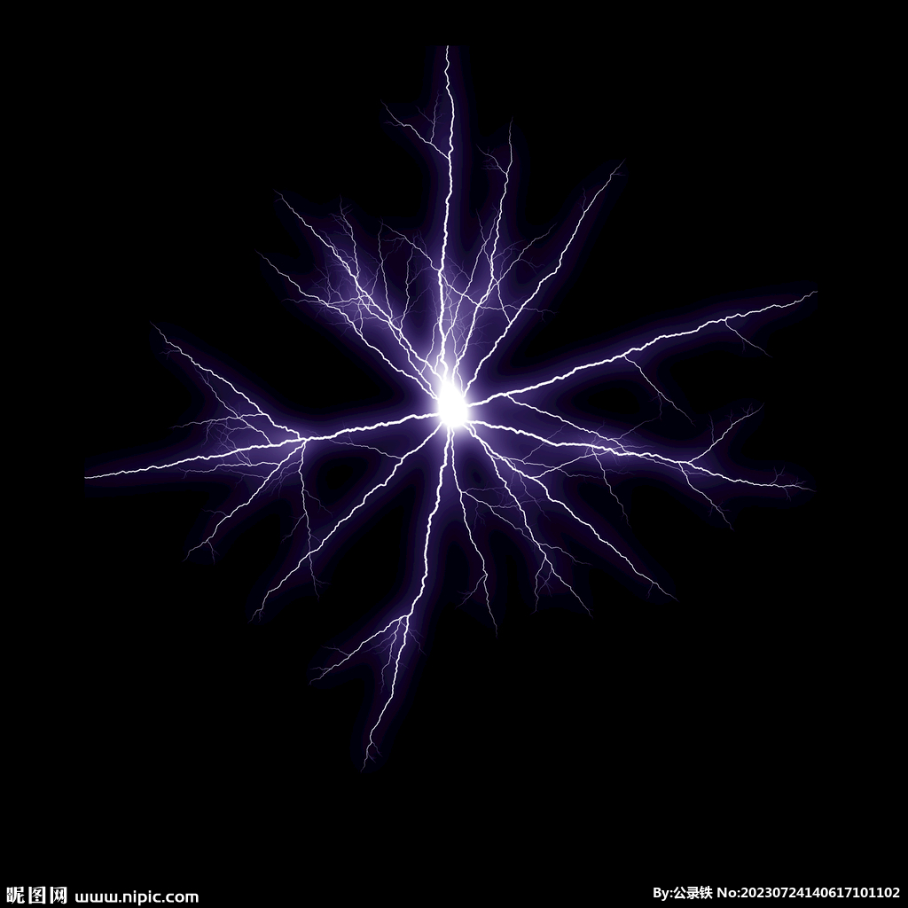 雪花状闪电闪光雷电叠加背景素材