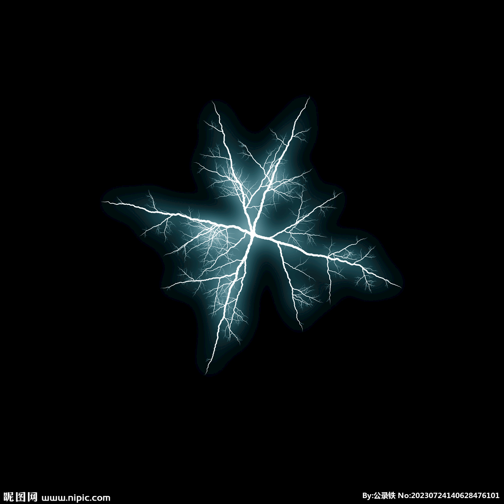 雪花状闪电闪光雷电叠加背景素材