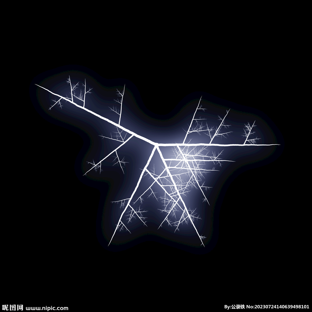 雪花状闪电闪光雷电叠加背景素材