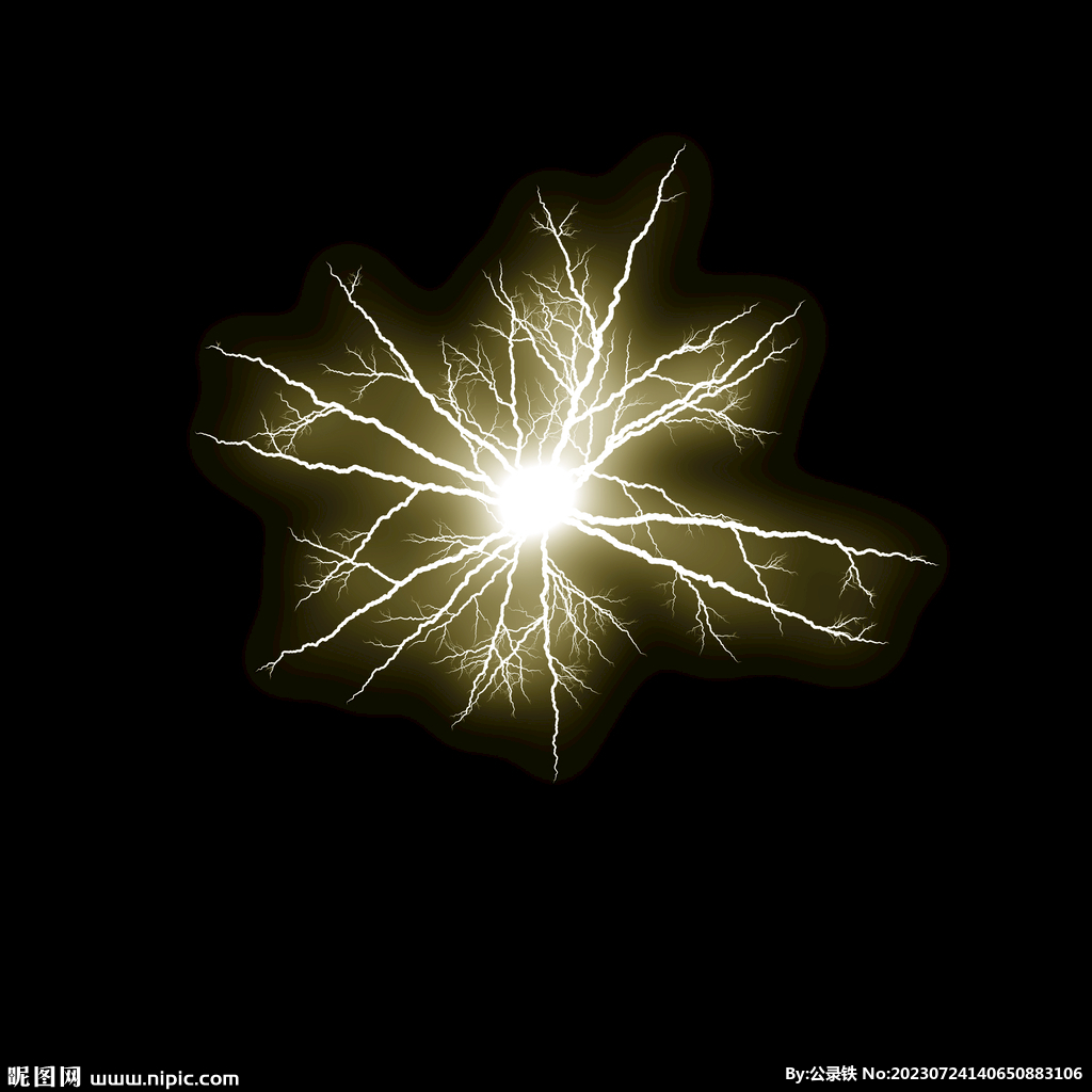 雪花状闪电闪光雷电叠加背景素材