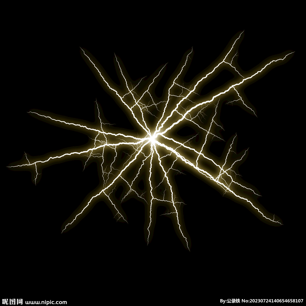 雪花状闪电闪光雷电叠加背景素材