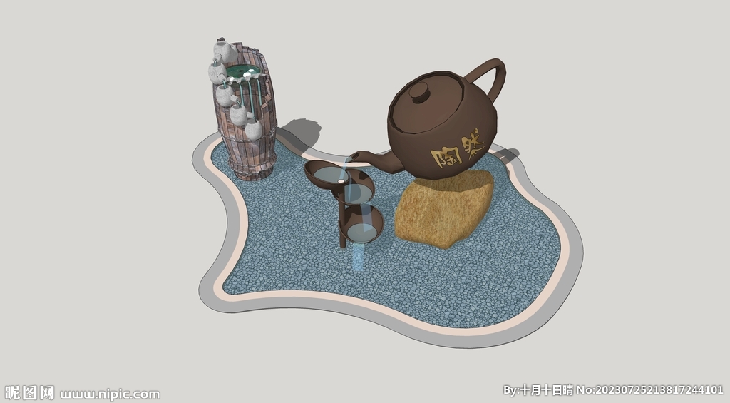 茶壶水景