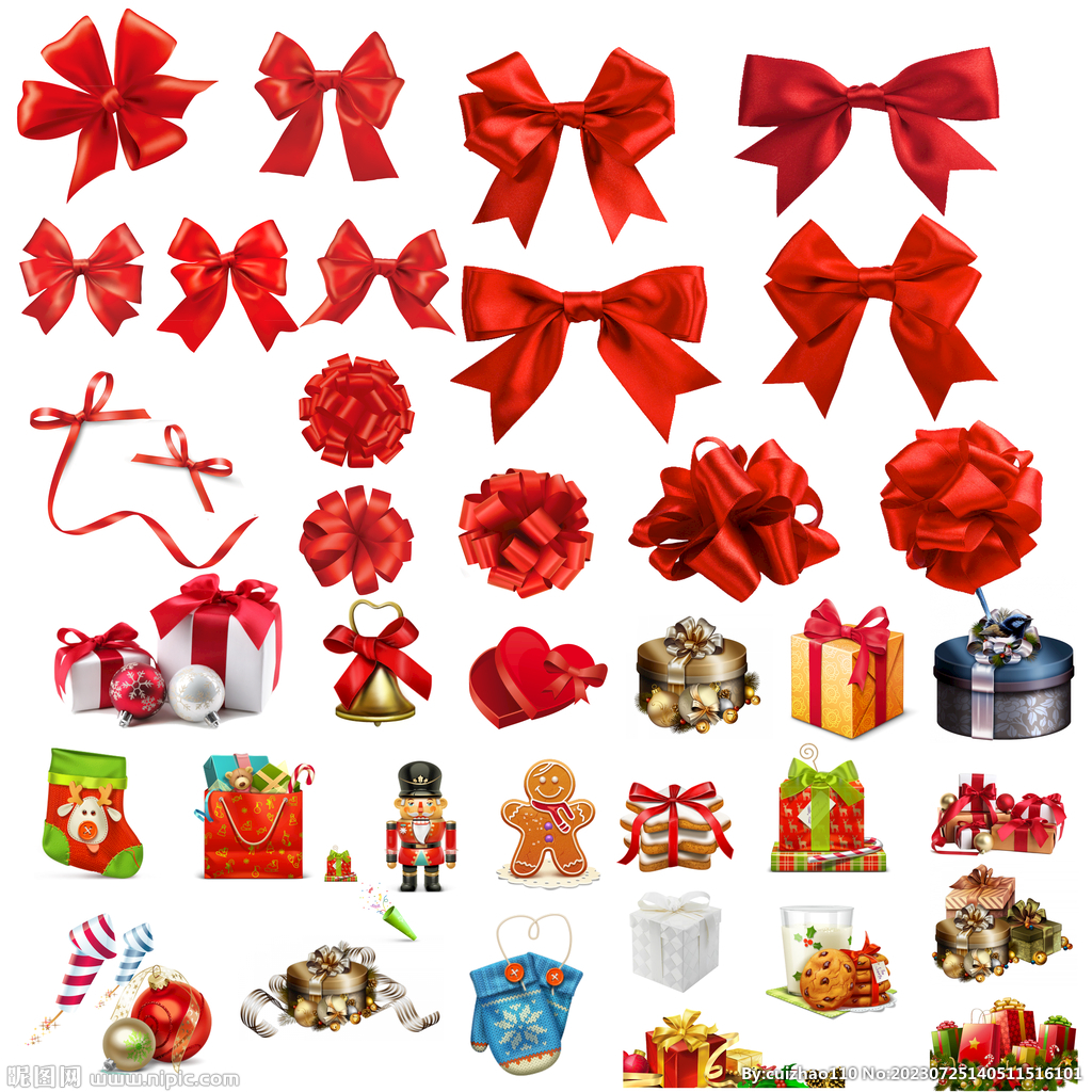 蝴蝶结 丝带  礼物 圣代素材