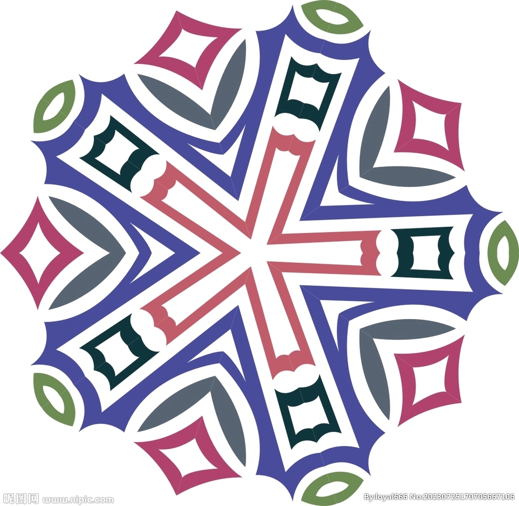 原创印花剪花古典图案图形元素