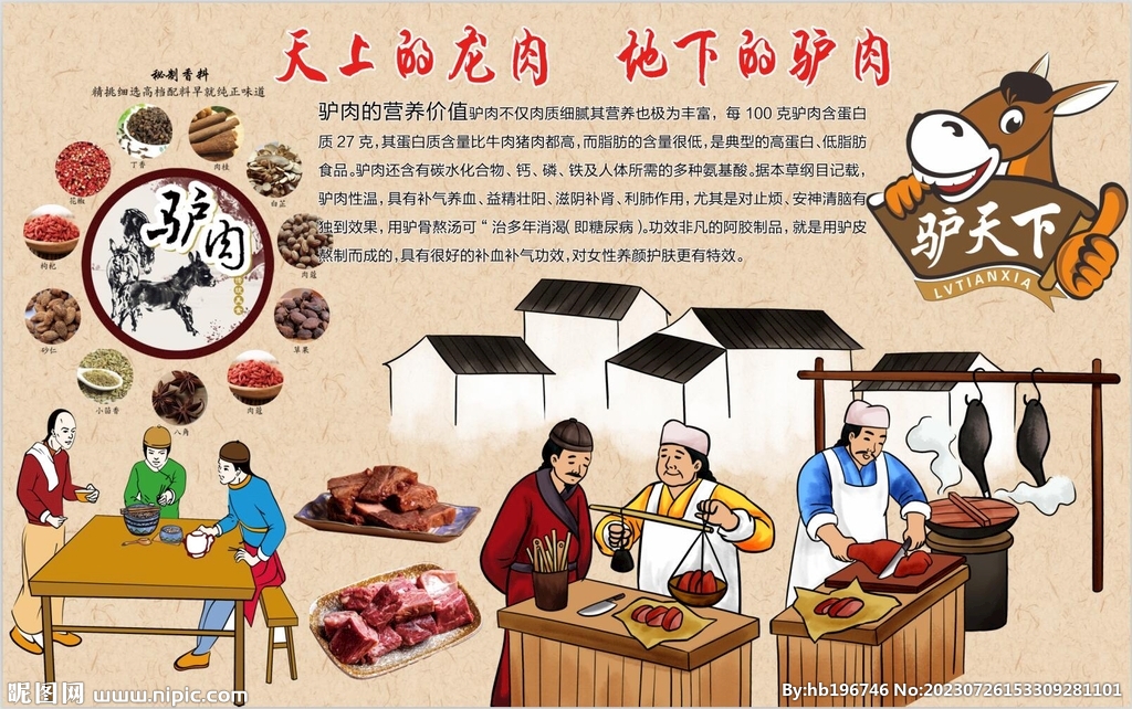 最新驴肉背景墙PSD模板下载