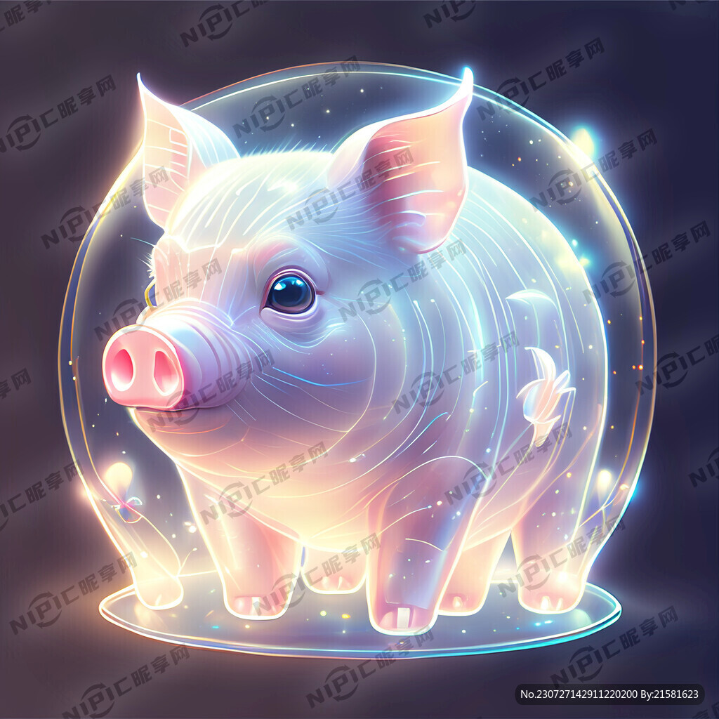 猫猪 透明感 全息色 可爱