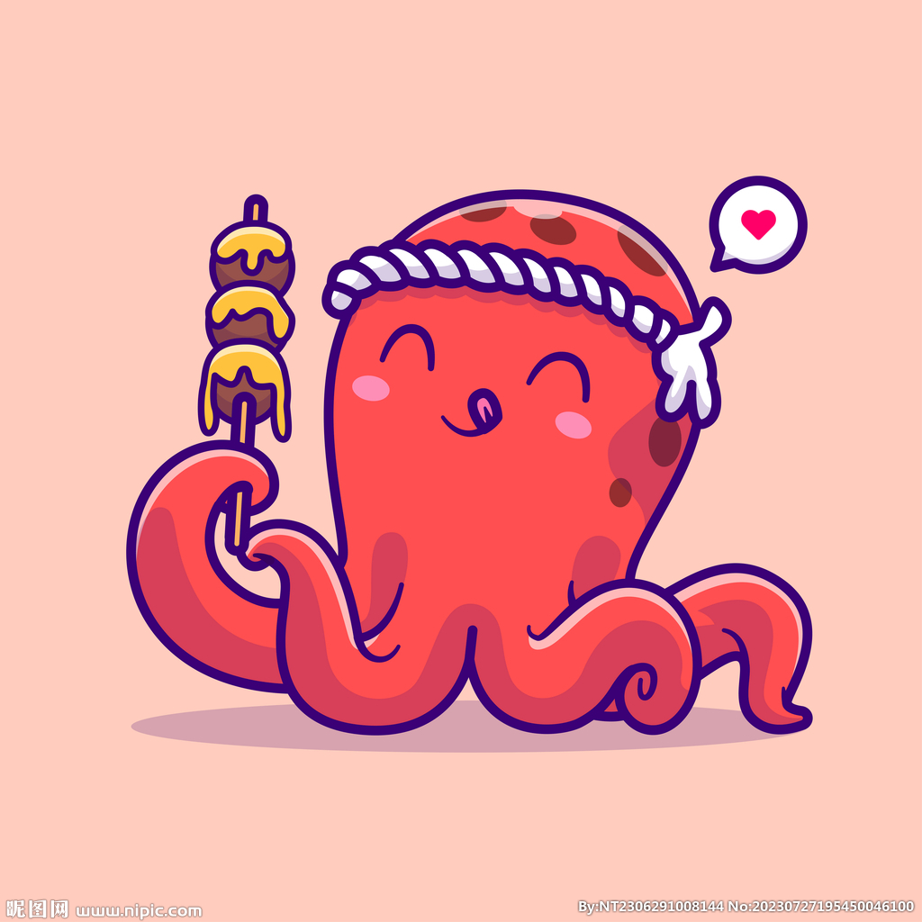 可爱卡通章鱼八爪鱼