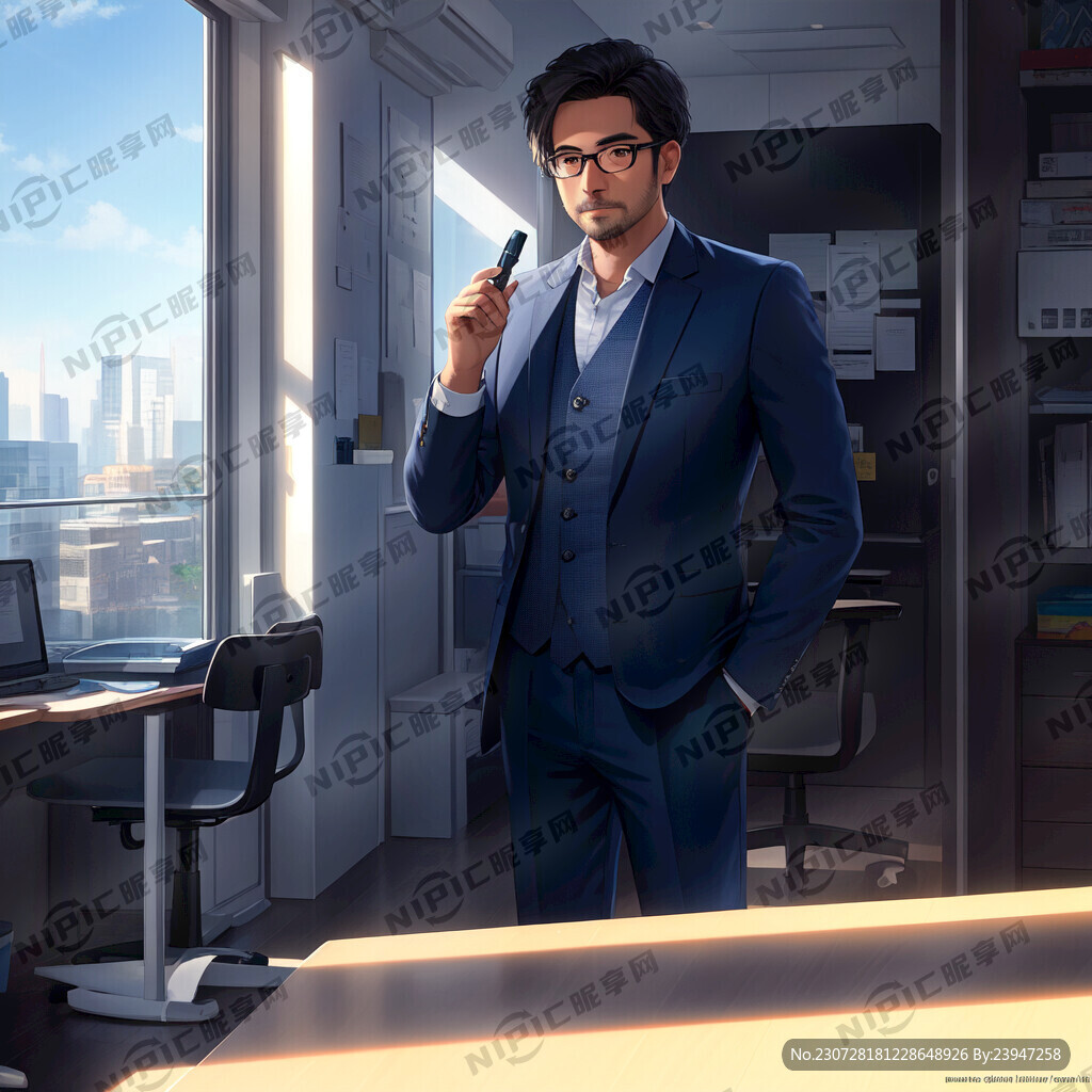 猪八加 积极 上班族 带着眼镜